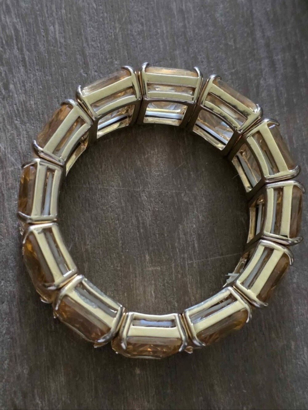 Gold-Tone Lemon Color, Acrylic Stretch Bracelet - Measurements Second Photo. - Picture 7 of 7